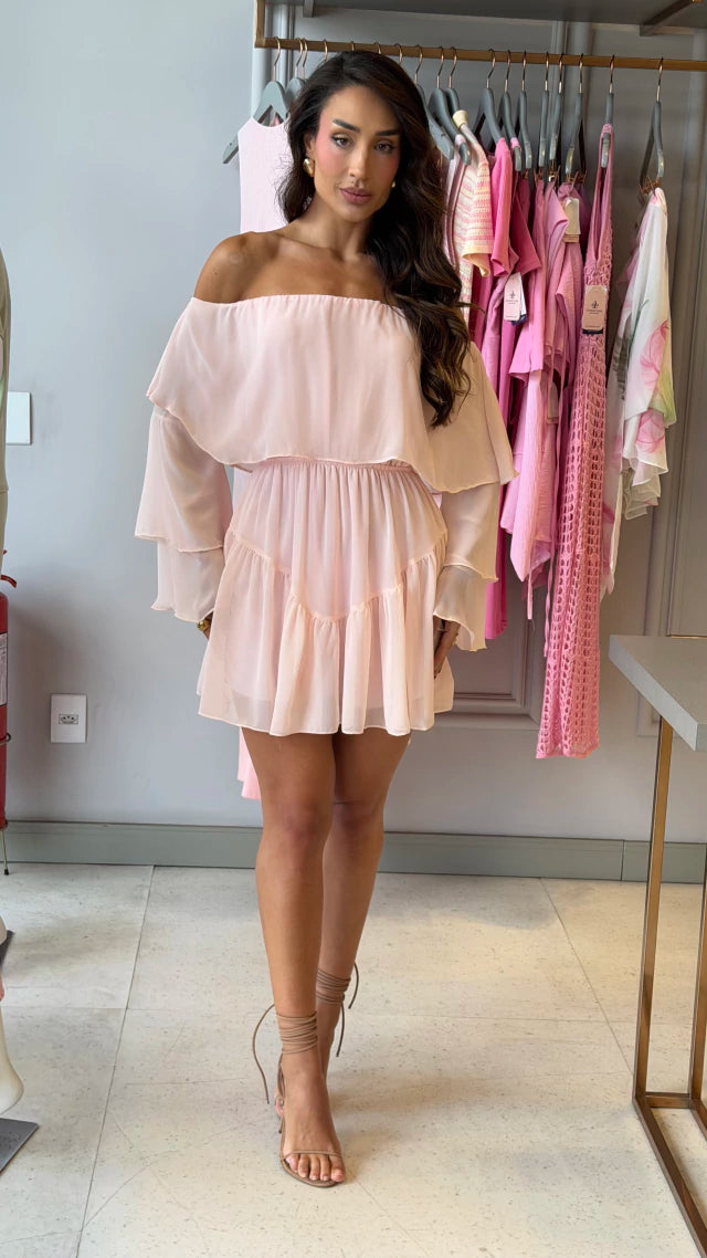 Vestido e Macaquinho Ciganinha Rosa