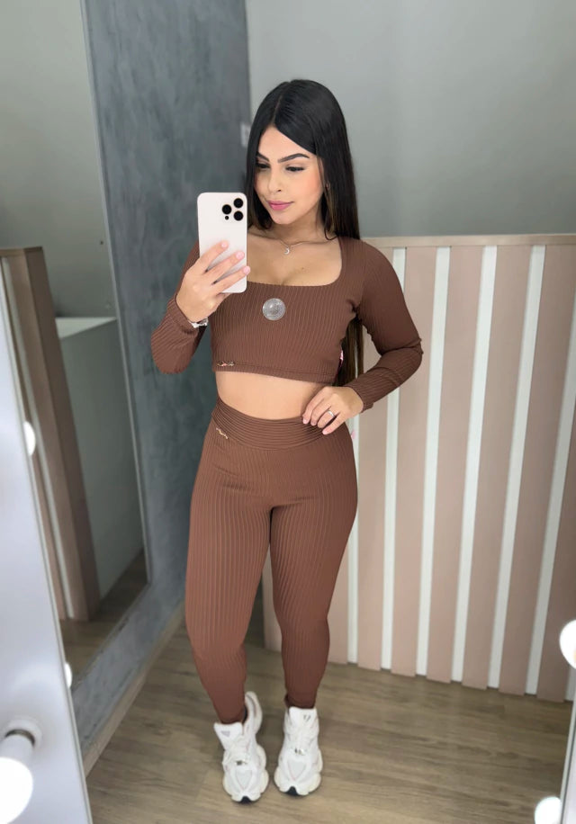 Conjunto 3D Faixa Marrom