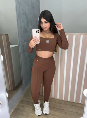 Conjunto 3D Faixa Marrom