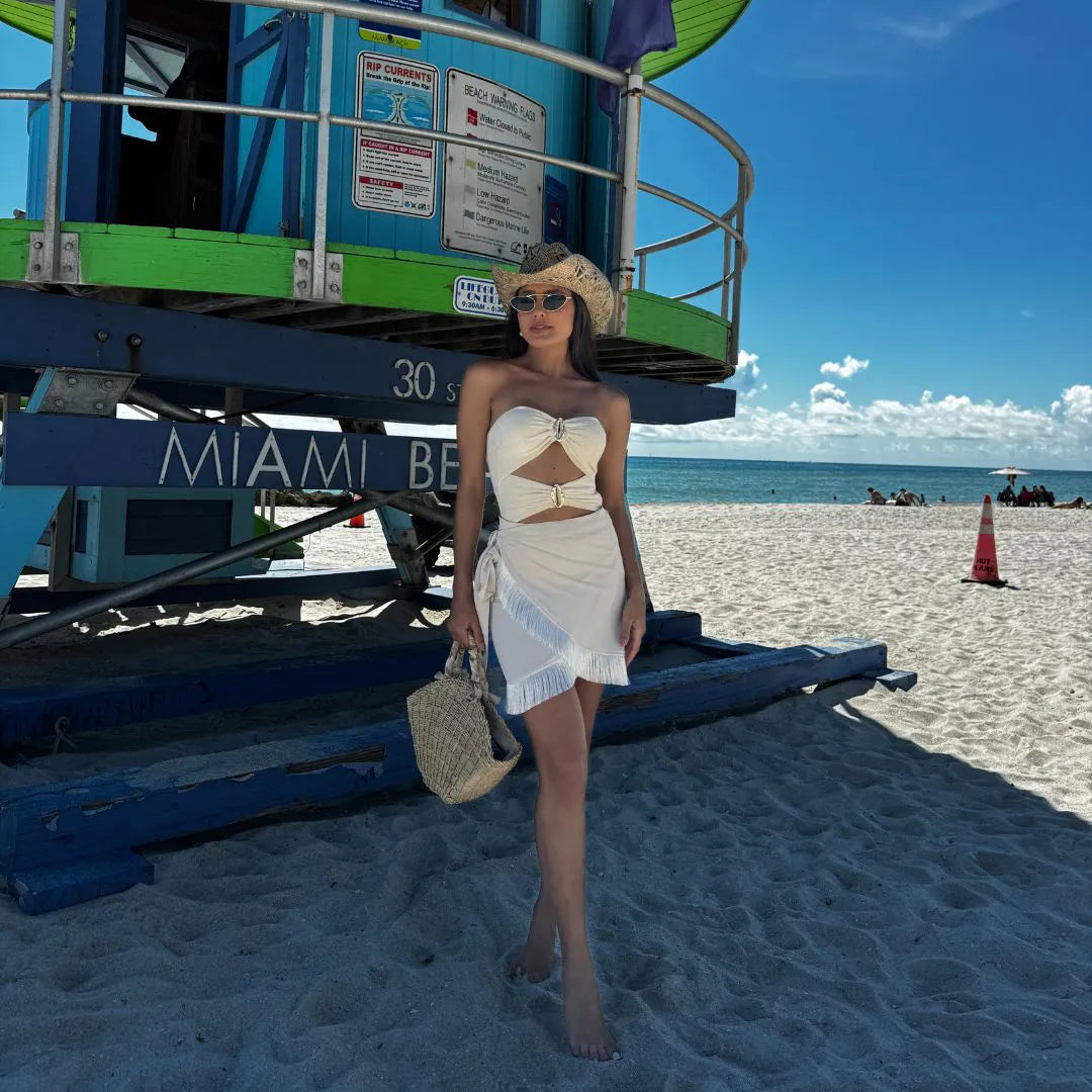 Maiô Verona - Nude + Mini Saia de Brinde