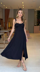 Vestido Viscose Pétala Preto