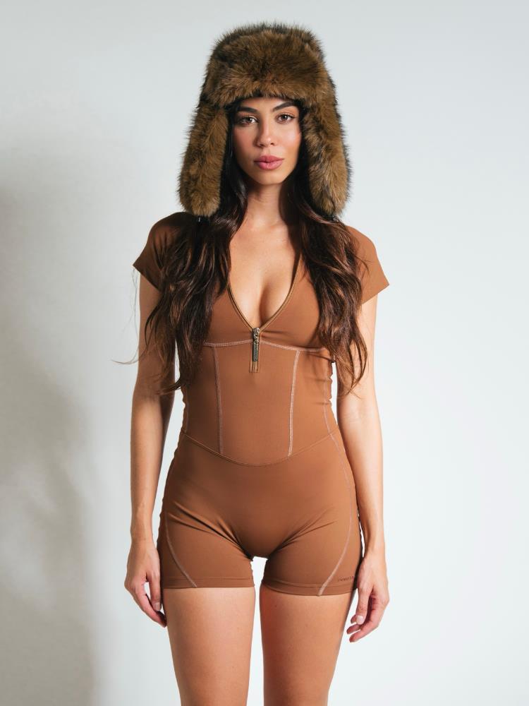 Macaquinho Ziper Flat Sculp Coffee