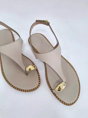 Sandália Rasteira com Gota Safira