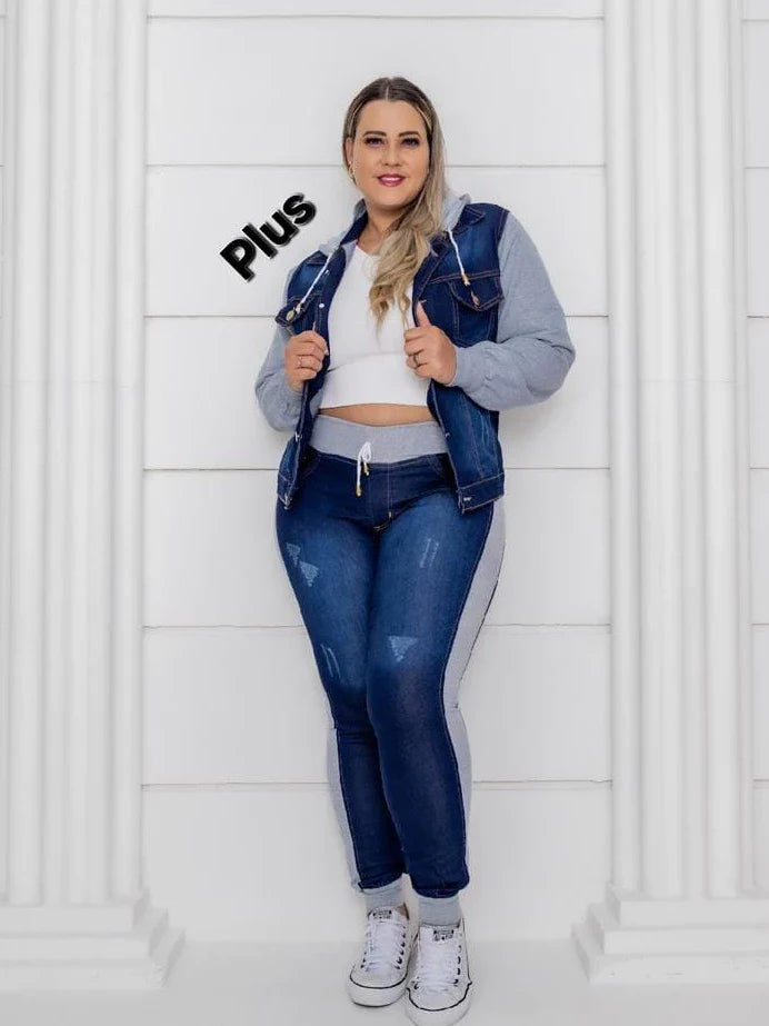 Conjunto Jeans com Moletom Lycra